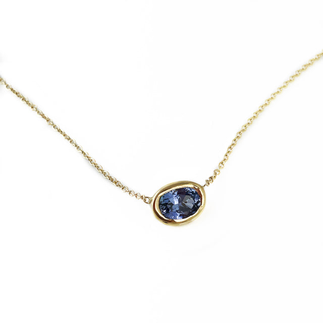 Blue Sapphire Center Pendant Necklace