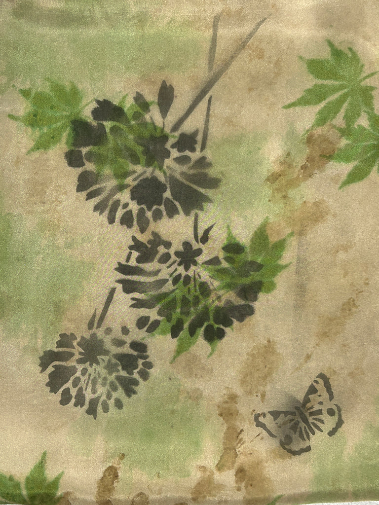 Agapanthus + Maple Leaves Silk Scarf
