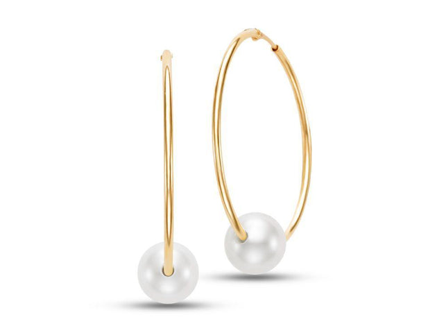 Endless Hoop Pearl Earrings