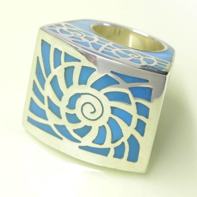 STERLING SILVER AND RESIN RING - EAT Gallery-mineral specimens, handcrafted jewelry, art, stone carvings, men's gifts, fine watches, home decor