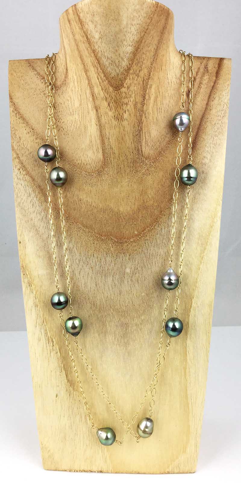 Tahitian Pearl Station Necklace