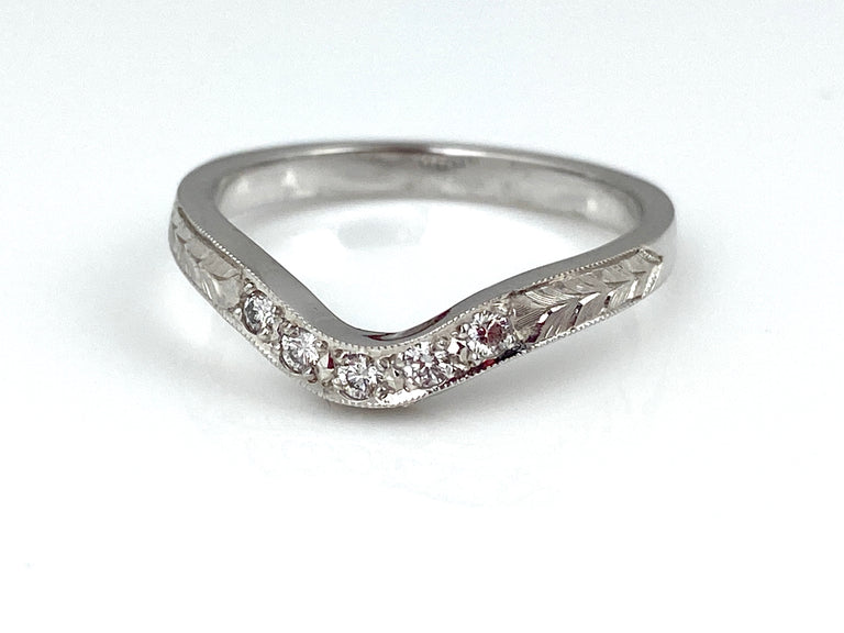 Platinum + Diamond Chevron Band