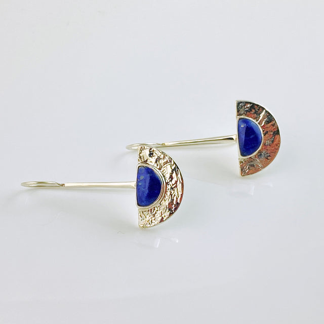 Lapis Lazuli Fan Earrings