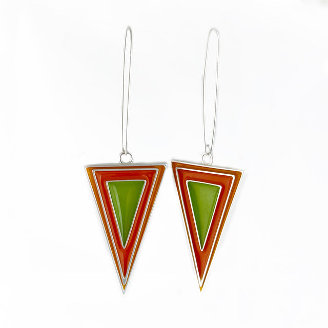Long Nesting Triangle Earrings