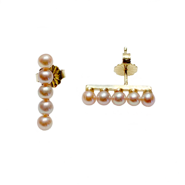 Pearl Stick Stud Earrings