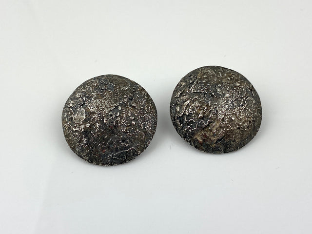 Rob Weingartner large round textured SS earrings