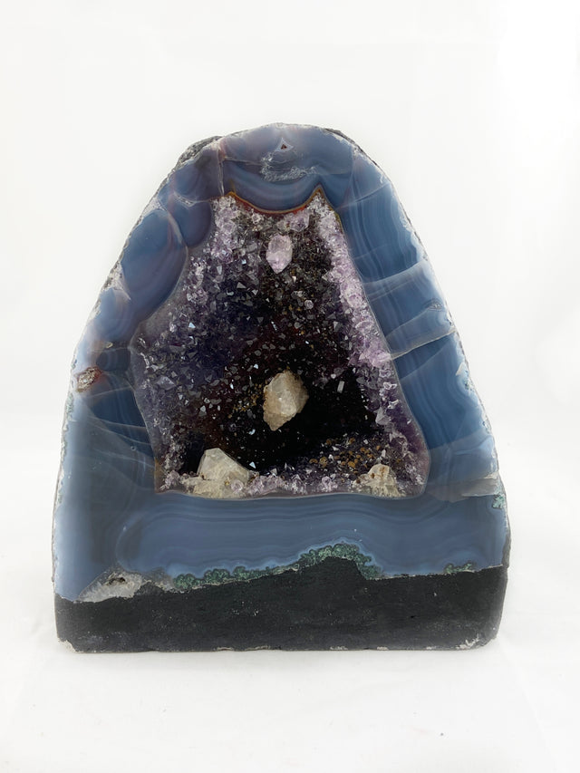 Small Amethyst Geode with Calcite Spikes