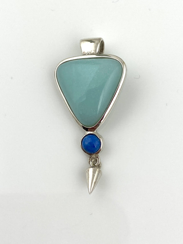 Blue Quartz Triangle Pendant