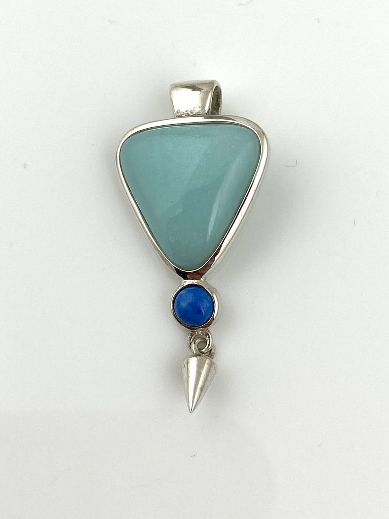 Blue Quartz Triangle Pendant