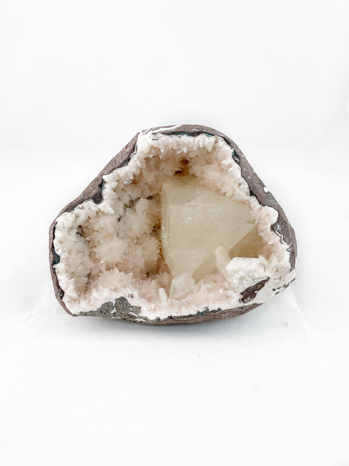Calcite in Heulandite Geode