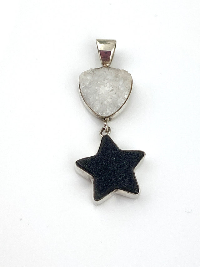 White + Black Drusy Pendant
