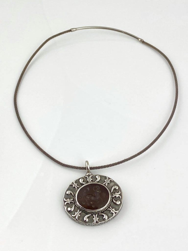 Vintage Crest Pendant Necklace