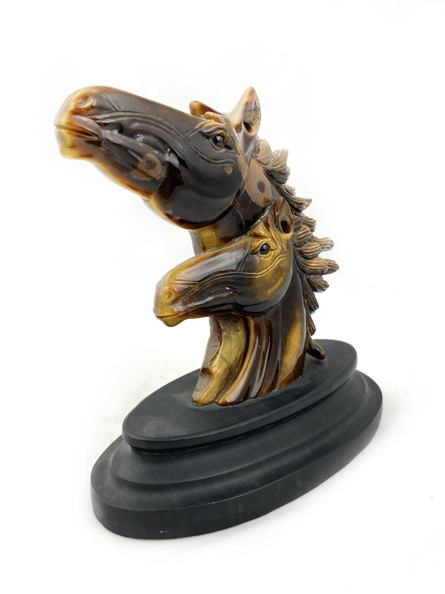 Tigers Eye Horse Heads