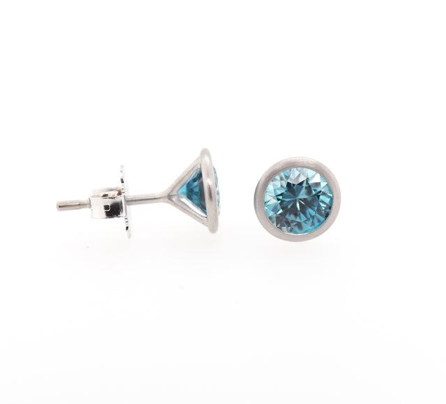 Blue Zircon Stud Earrings