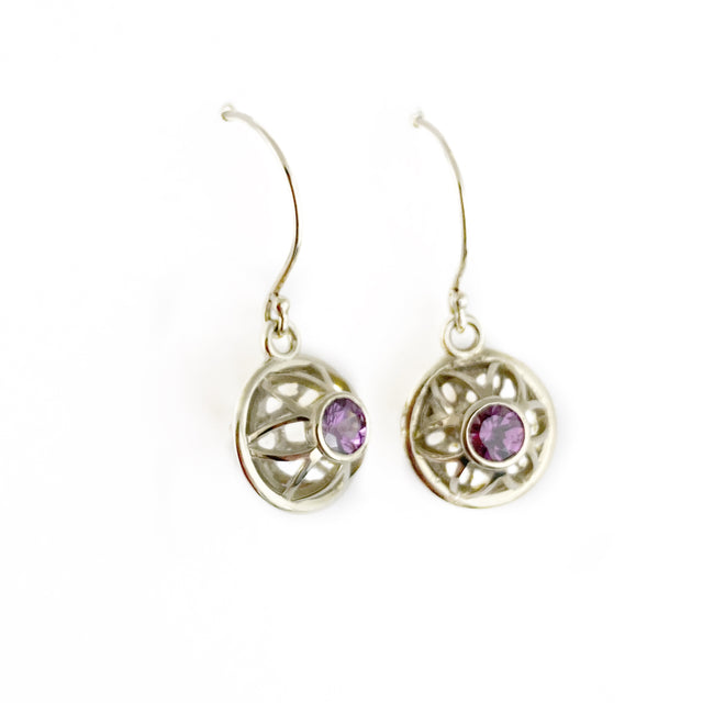 Purple Garnet Earrings