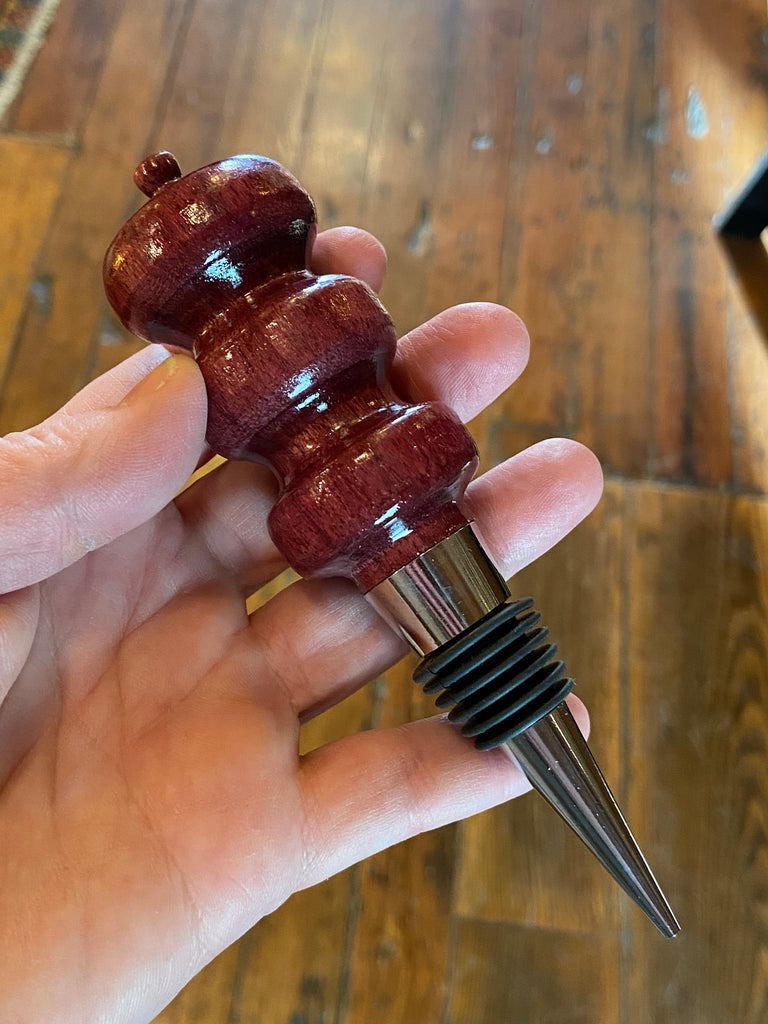 Purpleheart Wood Wine Bottle Stopper