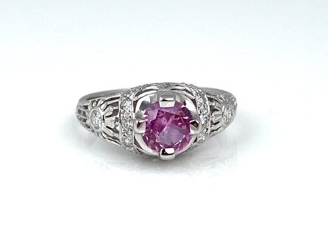 Platinum Pink Sapphire Ring