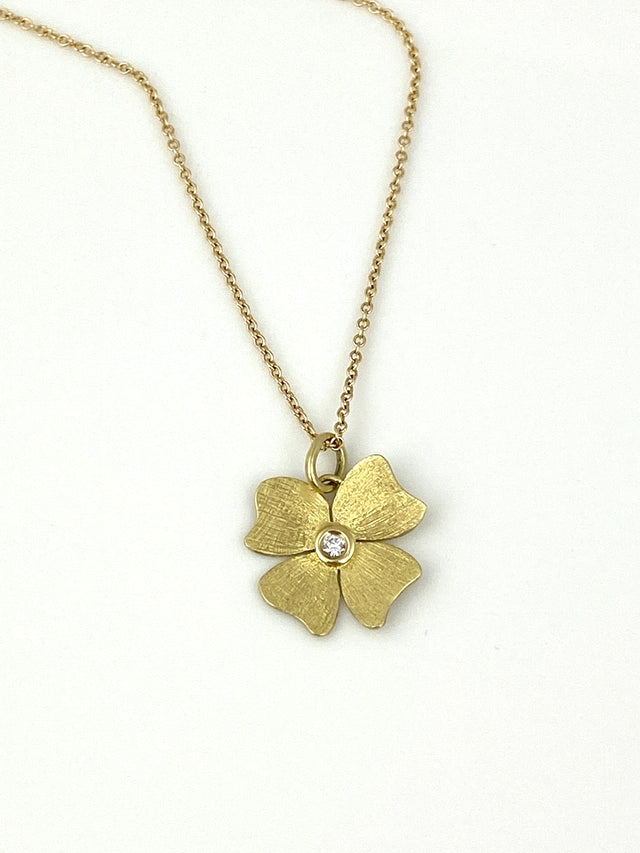 18KYG Flower Pendant