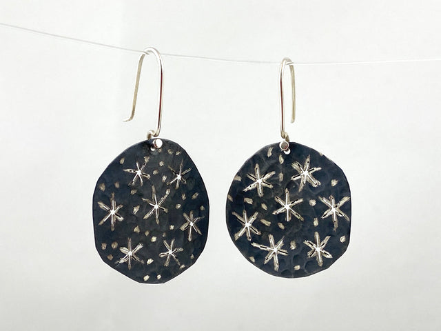 Medium Punched Stars Earrings