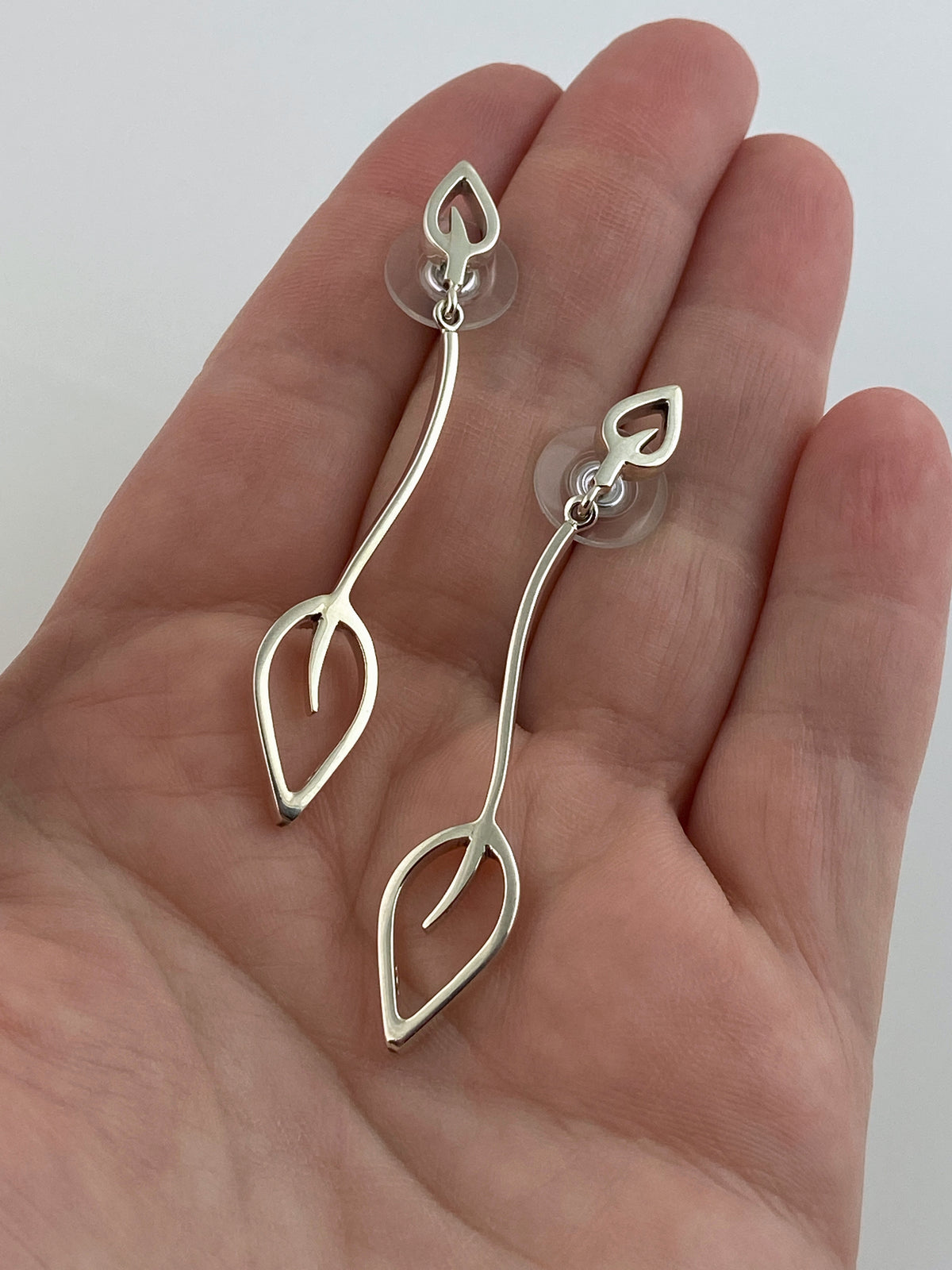 Double Leaf Drop Earrings