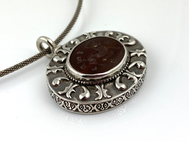 Vintage Crest Pendant Necklace