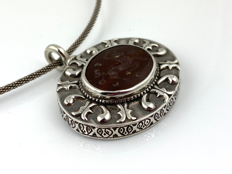 Vintage Crest Pendant Necklace