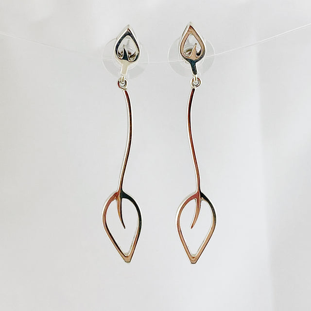 Double Leaf Drop Earrings