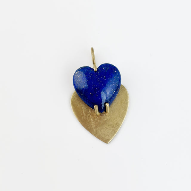 Lapis Lazuli Two Hearts Pendant
