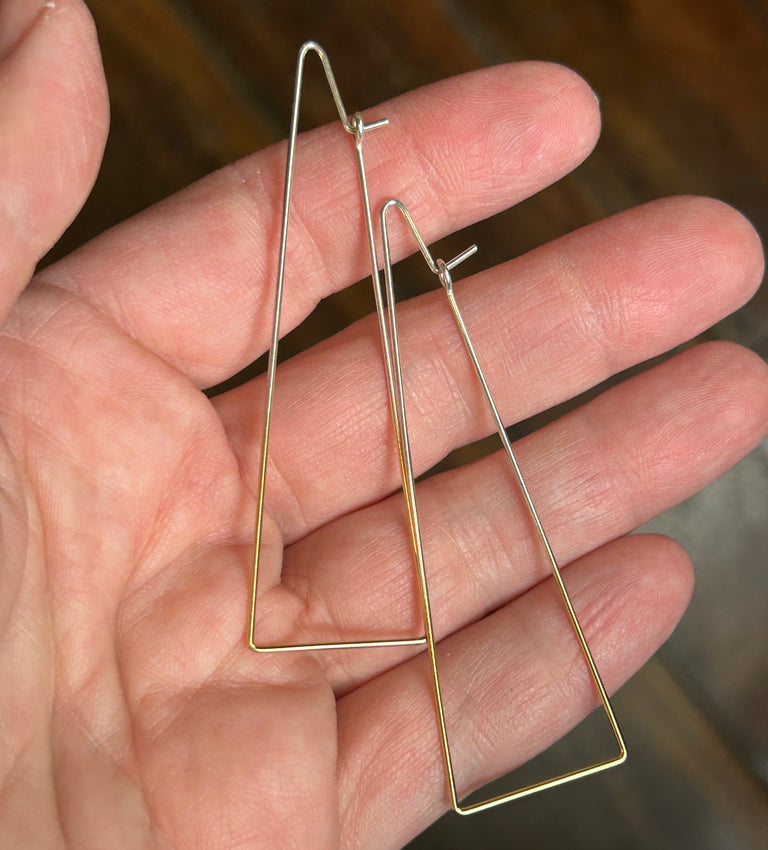 Triangle Wire Hoop Earrings