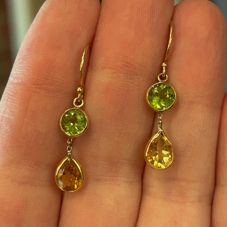 Citrine + Peridot Earrings