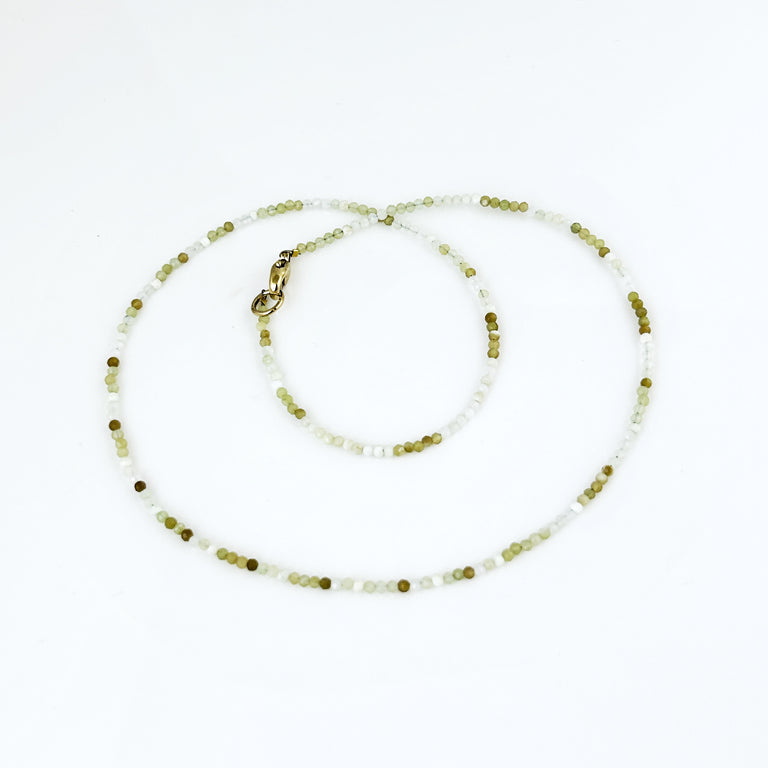 Green Opal Ombré Bead Necklace