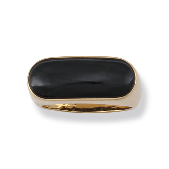 Black Jade Saddle Ring