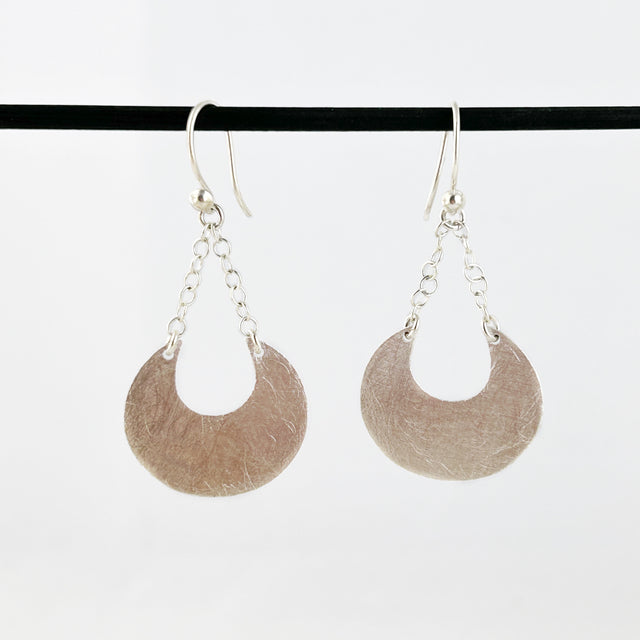Textured Sterling Crescent Earrings