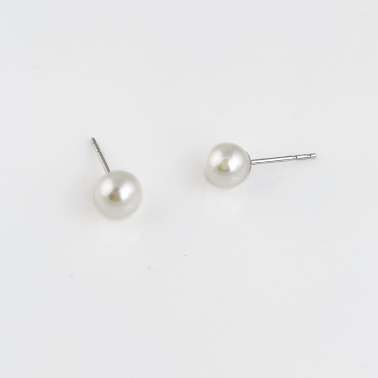 Small White Akoya Pearl Studs