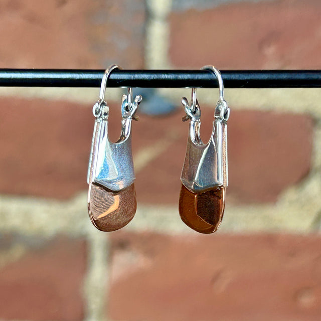 Copper + Sterling Silver Blade Earrings