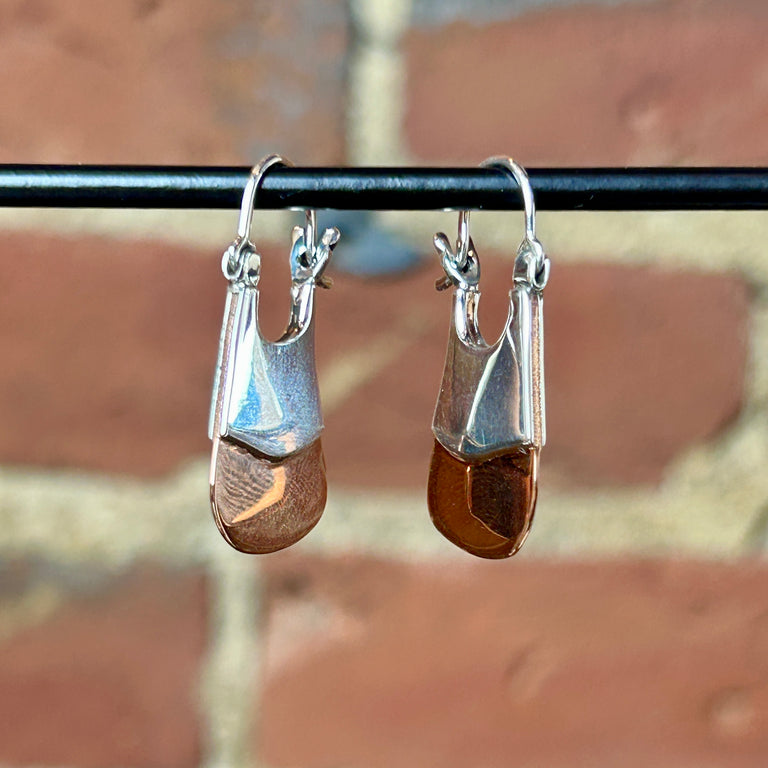 Copper + Sterling Silver Blade Earrings