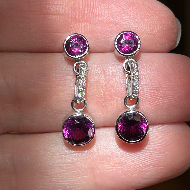 Grape Pyrope Garnet Earrings