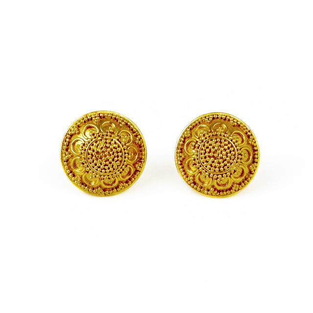 Gold Granulated Earrings