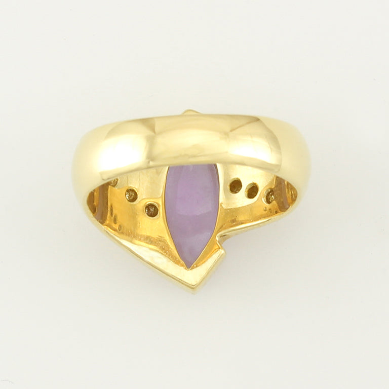 Lavender Jade 'Bypass' Style Ring