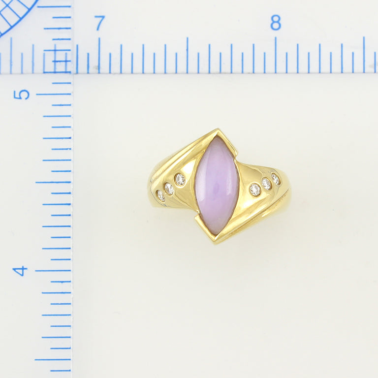 Lavender Jade 'Bypass' Style Ring