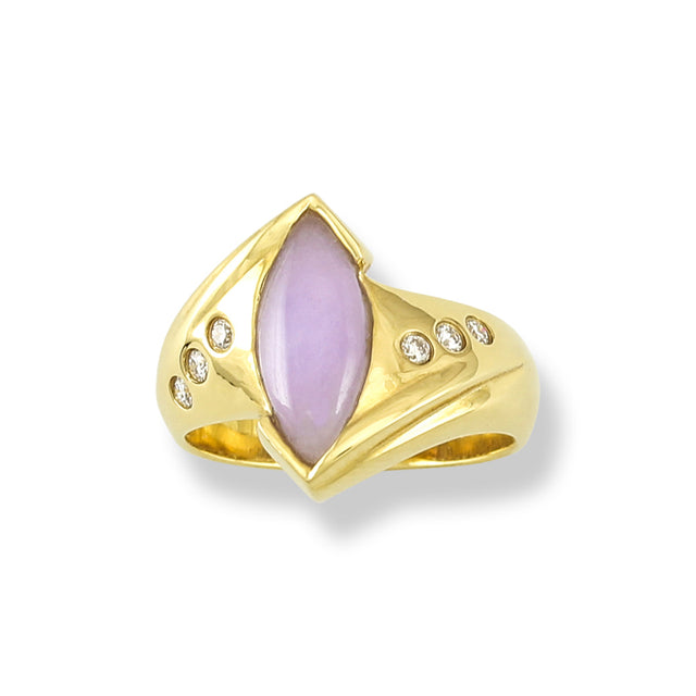 Lavender Jade 'Bypass' Style Ring