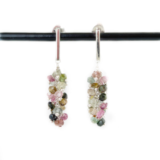 Fluorite Bead Cluster Earrings