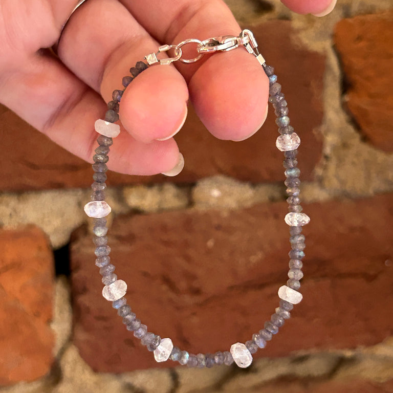 Labradorite + Moonstone Bead Bracelet
