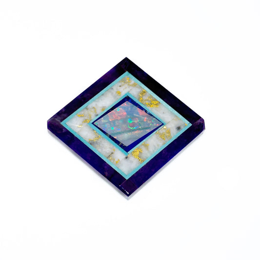 Unset Rhombus Intarsia Pendant