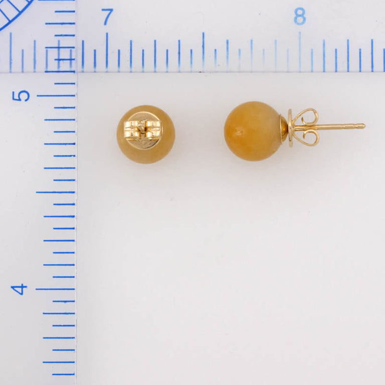 Yellow Jade Bead Studs