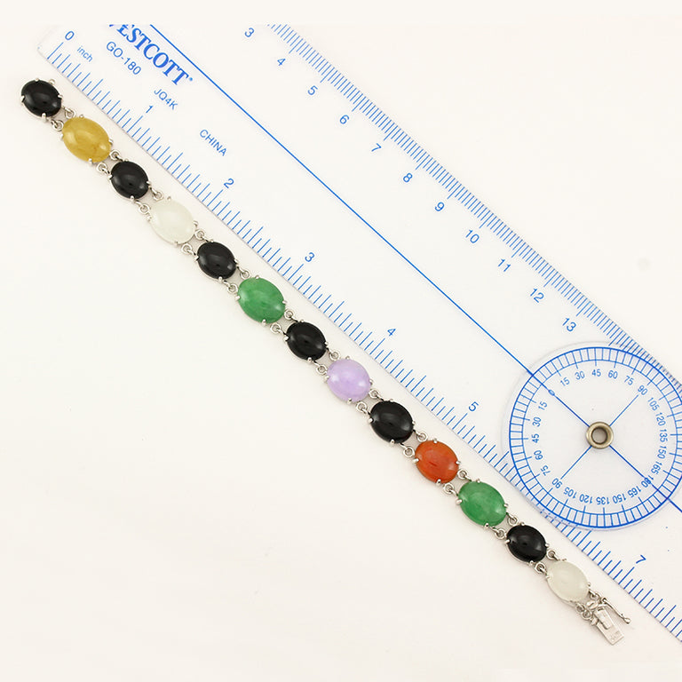 Multi-Color Jadeite Jade Bracelet