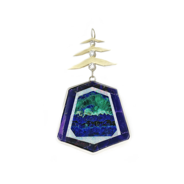 Hexagonal Intarsia Pendant