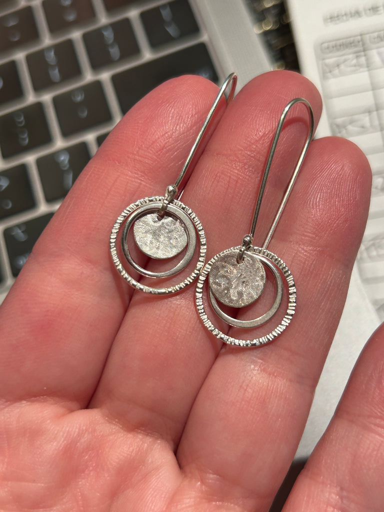 Mobile Disc + Halo earrings
