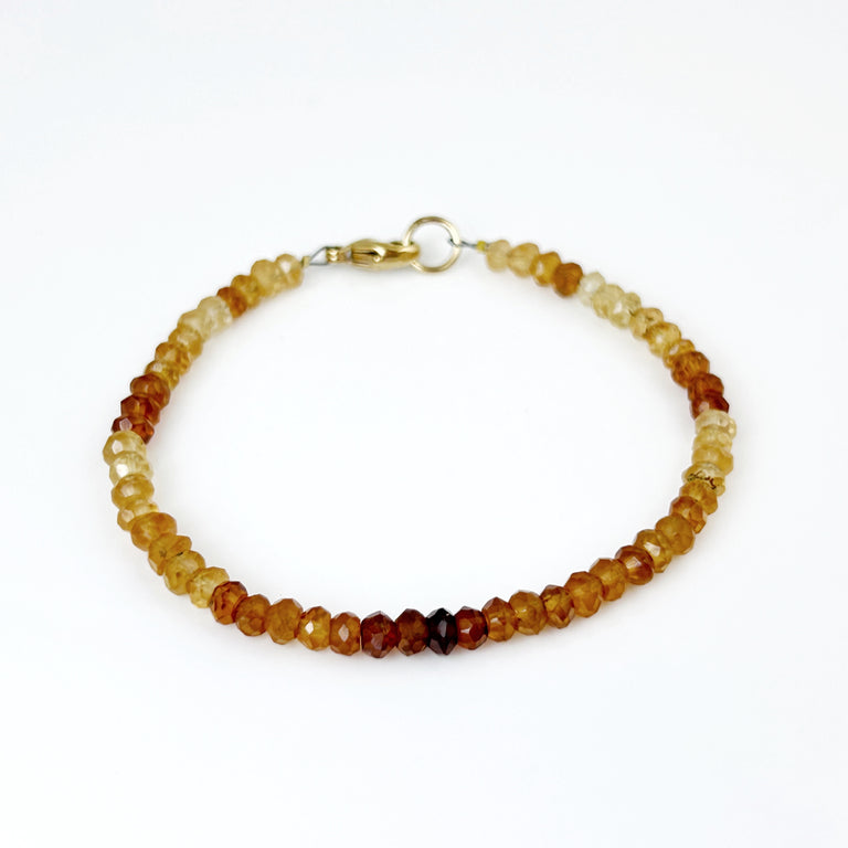 Hessonite Garnet Ombré Bead Bracelet