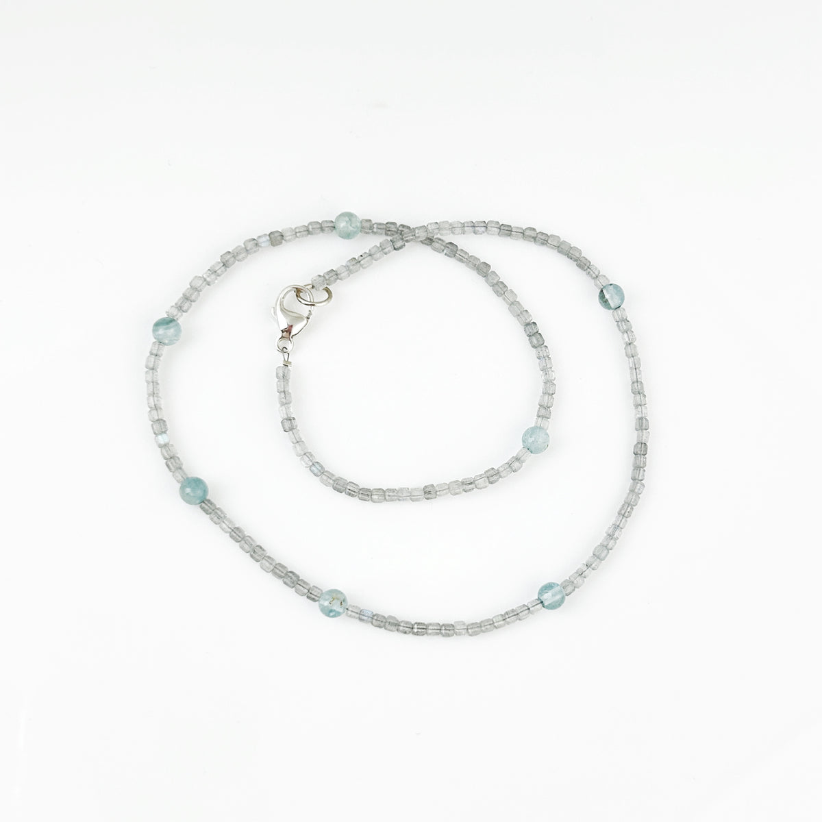 Labradorite + Aquamarine Bead Necklace